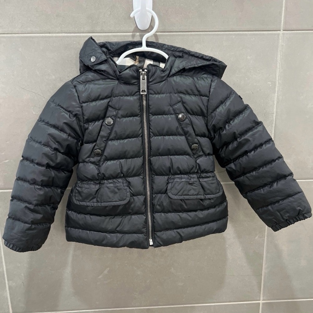 Burberry Children's Classic Check Lined Jacket in Beige and Black